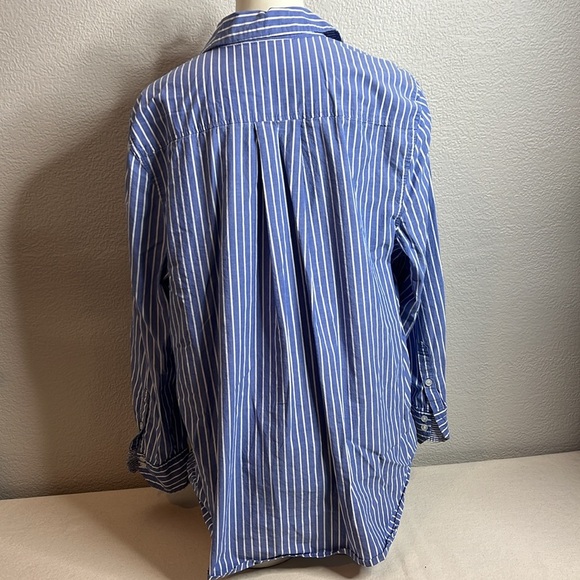 Lane Bryant Blue Striped Button-Up Shirt - Size 16 - Picture 4 of 7
